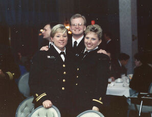 Faucheux with colleagues after graduating